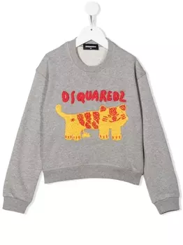Dsquared2 толстовка с вышивкой, серый