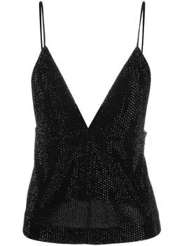 Dsquared2 топ с V-образным вырезом и пайетками, черный