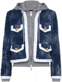 DSQUARED2 твидовая куртка на молнии, синий