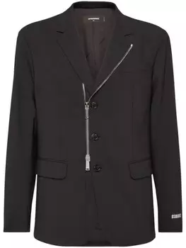 DSQUARED2 твиловый пиджак с молнией, черный