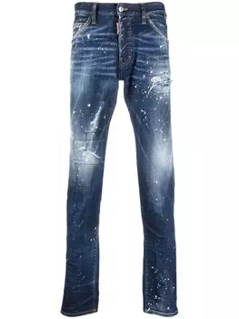 Dsquared2 Twimphony paint-splatter jeans, синий