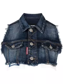 Dsquared2 укороченная джинсовая куртка, синий