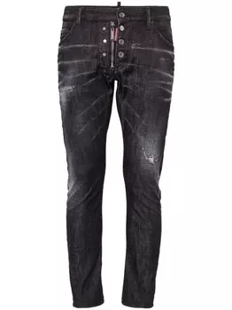 Dsquared2 узкие джинсы с эффектом потертости, черный