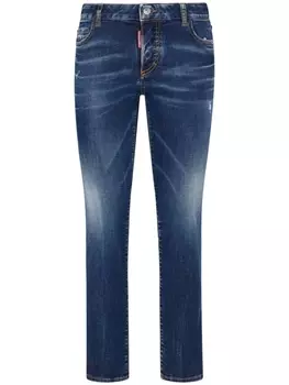 Dsquared2 узкие джинсы с эффектом потертости, синий