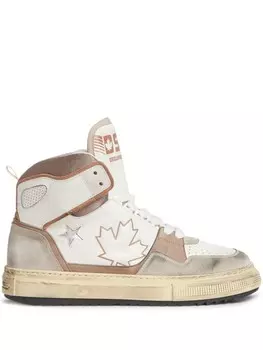 DSQUARED2 высокие кроссовки со вставками, белый