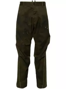 DSQUARED2 зауженные брюки с заклепками, зеленый