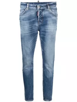 Dsquared2 зауженные джинсы с нашивкой-логотипом, черный