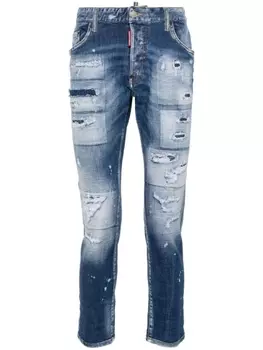 Dsquared2 зауженные джинсы средней посадки, синий