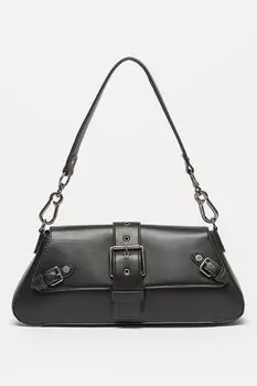 Дубовая сумка-багет с пряжками Steve Madden, черный