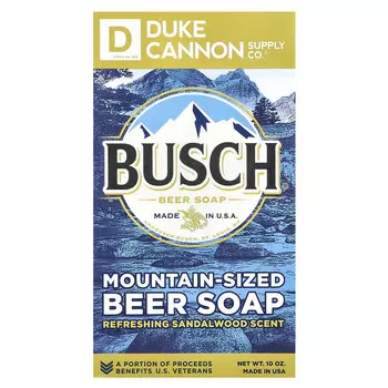 Duke Cannon Supply Co., Busch, пивное мыло Mountain-Sized, освежающее сандаловое дерево, 10 унций