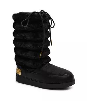 Дутики женские Love Moschino зимние с мехом, черный