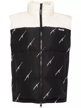 Дутый жилет с логотипом MSGM, черный