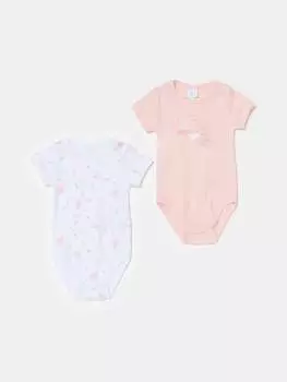 Два комплекта боди из органического хлопка с принтом Минни Маус Fagottino, цвет white/pink