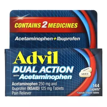 Двойного действия с ацетаминофеном, 144 капсулы Advil