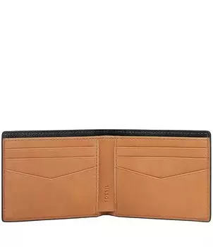 Двойной кожаный кошелек Fossil Steven, черный