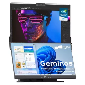 Двойной монитор MobilePixels Geminos, 24", 1920x1080, 60 Гц, IPS, черный