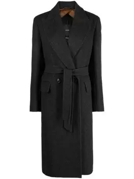 Двубортное кашемировое пальто Max Mara, серый