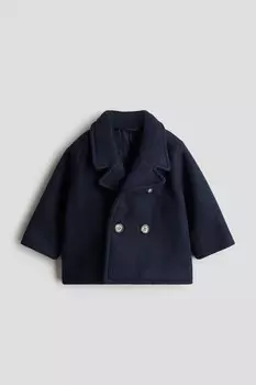 Двубортное пальто H&M, синий