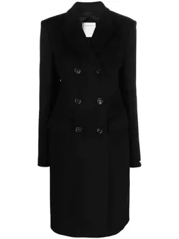 Двубортное пальто Morgana из вирджинской шерсти Sportmax, черный