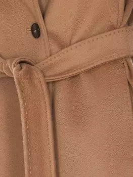Двубортное шерстяное пальто Max Mara, коричневый