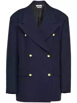 Двубортный пиджак Prada, синий
