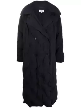 Двубортный пуховик MAISON MARGIELA, синий