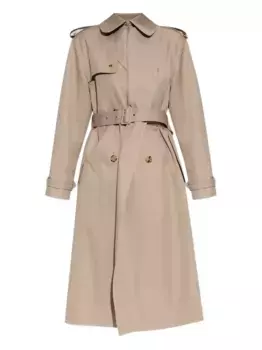 Двубортный тренчкот Alexander McQueen, нейтральный