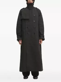 Двубортный тренчкот с поясом VETEMENTS, черный