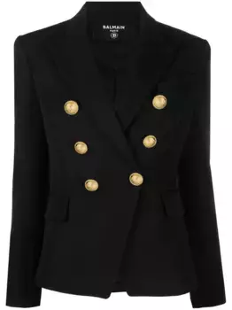 Двубортный жакет BALMAIN, черный