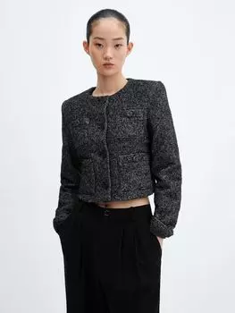 Двухцветная куртка Telma Pockets Mango, черный