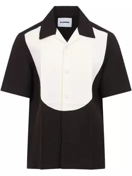 Двухцветная рубашка Jil Sander, черный