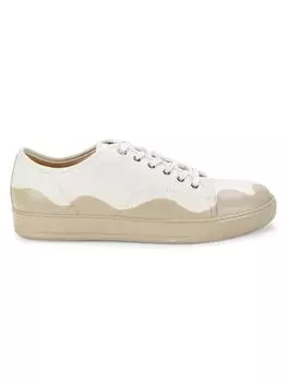 Двухцветные кожаные кроссовки Lanvin, цвет Ecru