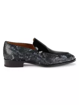 Двухцветные лоферы с тиснением питона Giuseppe Zanotti, цвет Black Multicolor