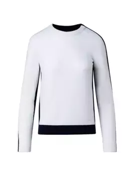 Двухцветный кашемировый свитер Akris, синий