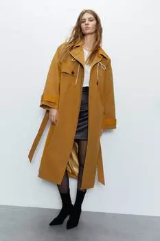 Двухцветный тренч Warehouse, желтый