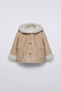 Двухсторонняя куртка ZARA, бежевый