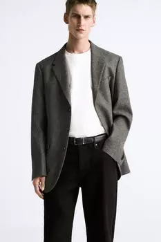 Двусторонний кожаный ремень ZARA, черный
