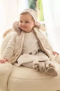 Двусторонняя детская куртка Mayoral Newborn, бежевый