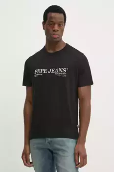 DYLAN TEE хлопковая футболка Pepe Jeans, черный