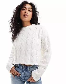 Джемпер Bershka Cable в цвете экрю
