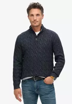 Джемпер CABLE Superdry, темно-синий