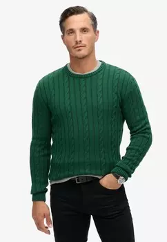Джемпер CLASSIC CABLE CREW Superdry, зеленый
