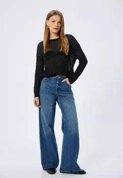Джемпер CREW NECK AJOURE Koton, черный