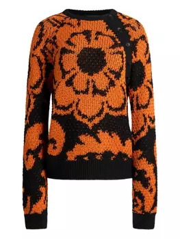 Джемпер ETRO с цветочным жаккардовым узором, черный
