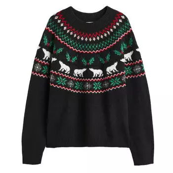 Джемпер H&amp;M Jacquard, черный