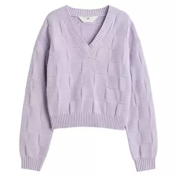 Джемпер H&amp;M Knit Cotton, светло-фиолетовый