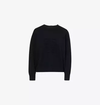 Джемпер из смесовой шерсти с вышитым логотипом и пуговицами на спине Givenchy, черный