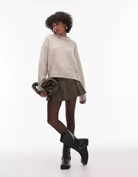 Джемпер из трикотажного букле в каменном цвете Topshop
