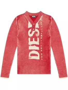 Джемпер K-Atullus с V-образным вырезом Diesel, красный