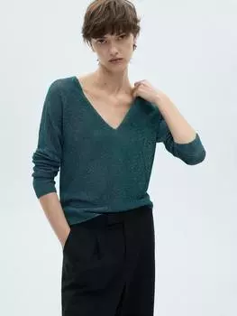 Джемпер kling sparkle Mango, зеленый